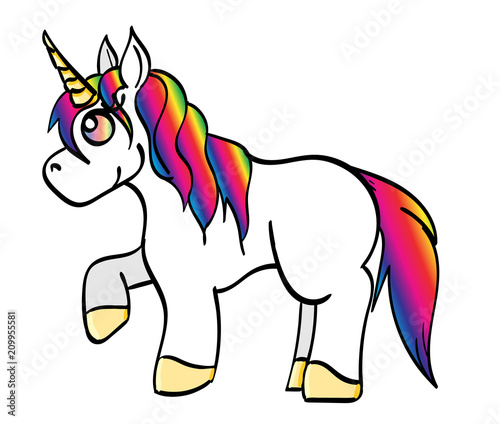 Cute Cartoon Rainbow Unicorn