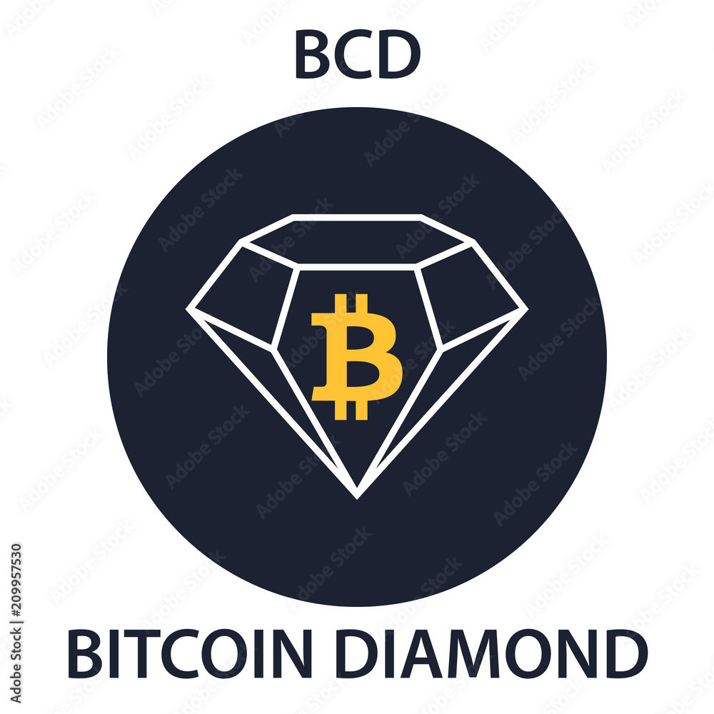 Fototapeta premium Bitcoin Diamond Coin cryptocurrency blockchain icon. Virtual electronic, internet money or cryptocoin symbol, logo