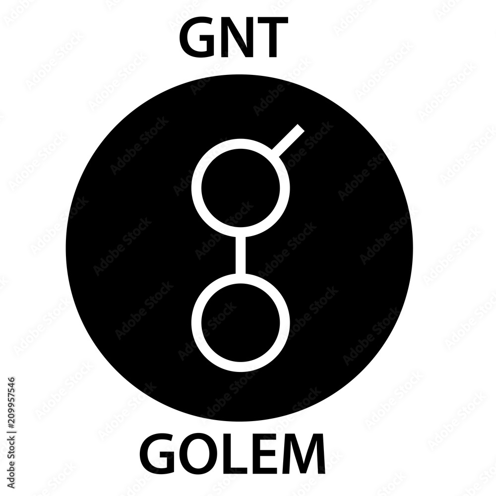 Golem Coin cryptocurrency blockchain icon. Virtual electronic, internet money or cryptocoin symbol, logo Golem Coin cryptocurrency blockchain icon. Virtual electronic, internet money or cryptocoin symbol, logo