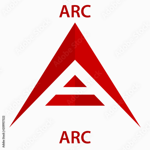 ARC Coin cryptocurrency blockchain icon. Virtual electronic, internet money or cryptocoin symbol, logo