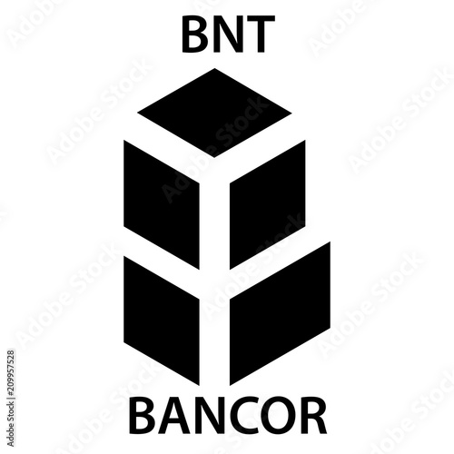 Bancor Coin cryptocurrency blockchain icon. Virtual electronic, internet money or cryptocoin symbol, logo photo