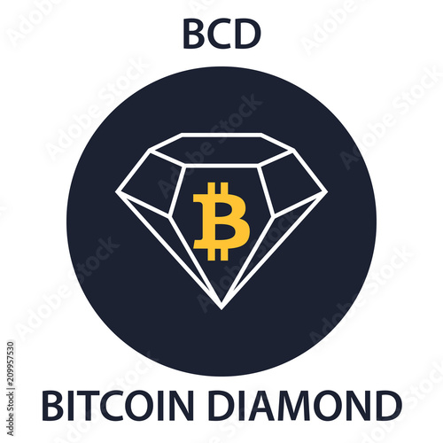 Bitcoin Diamond Coin cryptocurrency blockchain icon. Virtual electronic, internet money or cryptocoin symbol, logo