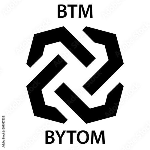 Bytom Coin cryptocurrency blockchain icon. Virtual electronic, internet money or cryptocoin symbol, logo