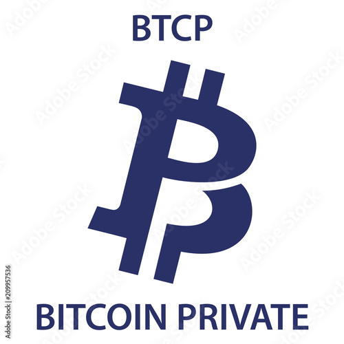 Bitcoin Private Coin cryptocurrency blockchain icon. Virtual electronic, internet money or cryptocoin symbol, logo