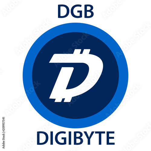 Digibyte Coin cryptocurrency blockchain icon. Virtual electronic, internet money or cryptocoin symbol, logo