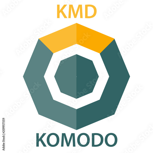 Komodo Coin cryptocurrency blockchain icon. Virtual electronic, internet money or cryptocoin symbol, logo
