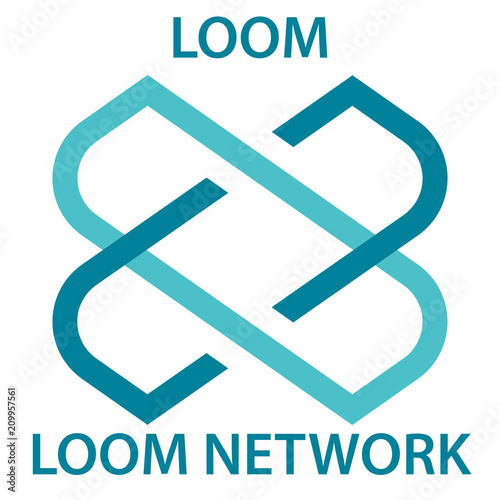 Loom Network Coin cryptocurrency blockchain icon. Virtual electronic, internet money or cryptocoin symbol, logo