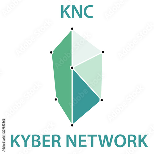 Kyber Network Coin cryptocurrency blockchain icon. Virtual electronic, internet money or cryptocoin symbol, logo