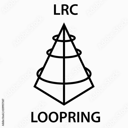 Loopring Coin cryptocurrency blockchain icon. Virtual electronic, internet money or cryptocoin symbol, logo