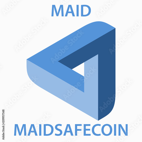 Maid Safe Coin cryptocurrency blockchain icon. Virtual electronic, internet money or cryptocoin symbol, logo
