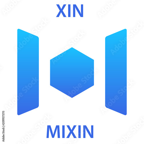 Mixin Coin cryptocurrency blockchain icon. Virtual electronic, internet money or cryptocoin symbol, logo