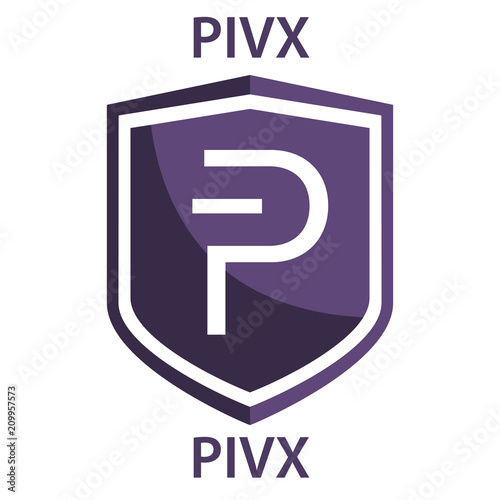 PIVX Coin cryptocurrency blockchain icon. Virtual electronic, internet money or cryptocoin symbol, logo
