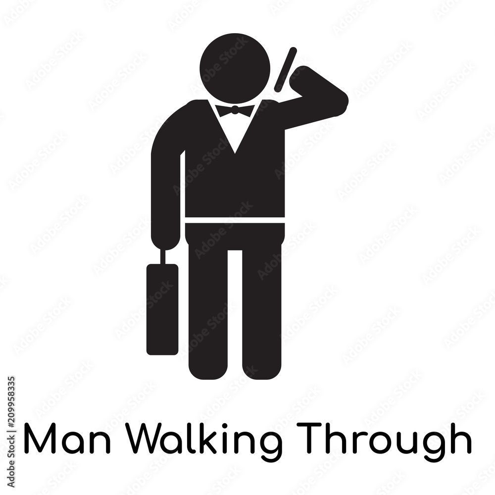 Man Walking Through the Wind icon vector sign and symbol isolated on white background, Man Walking Through the Wind logo concept