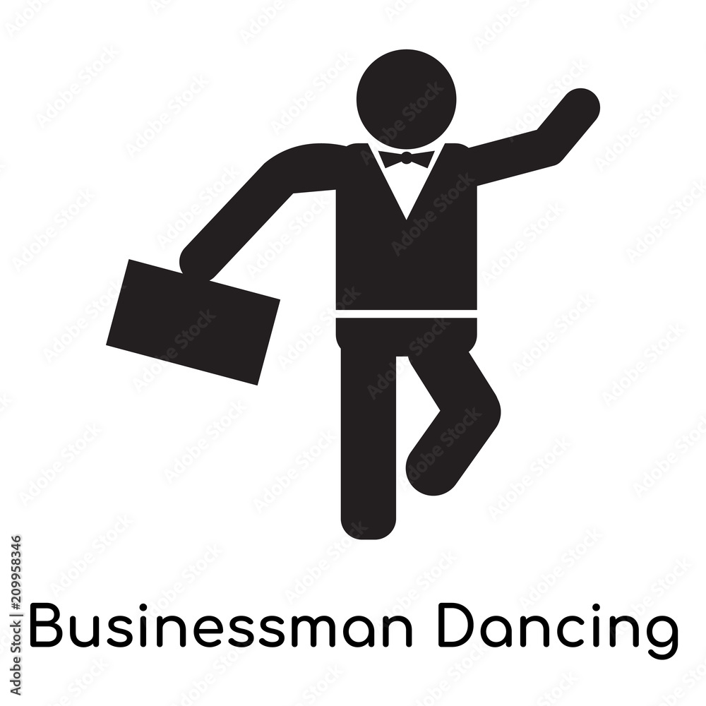 Businessman Dancing icon vector sign and symbol isolated on white background, Businessman Dancing logo concept