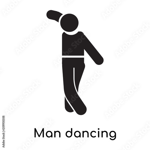 Man dancing icon vector sign and symbol isolated on white background, Man dancing logo concept