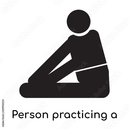Person practicing a strengthen posture icon vector sign and symbol isolated on white background, Person practicing a strengthen posture logo concept