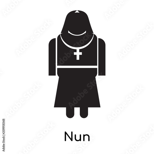 Nun icon vector sign and symbol isolated on white background, Nun logo concept