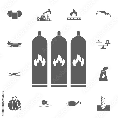 cylinders with a flammable substance icon. Detailed set of Oil icons. Premium quality graphic design sign. One of the collection icons for websites, web design, mobile app