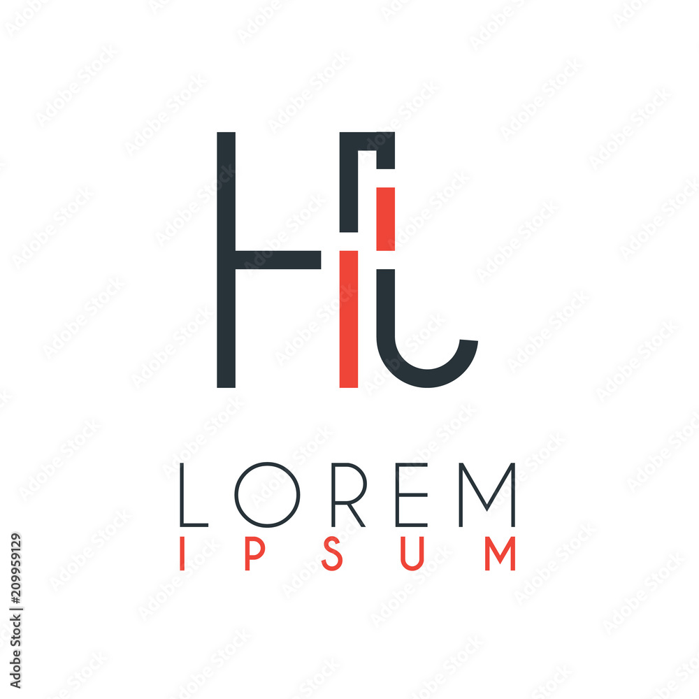 The logo between the letter H and letter J or HJ with a certain distance and connected by orange and gray color The logo between the letter H and letter J or HJ with a certain distance and connected by orange and gray color