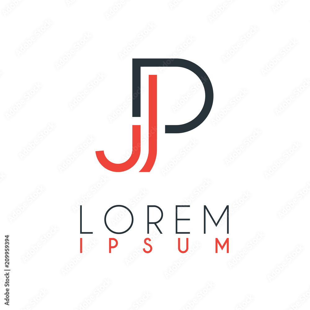 The logo between the letter J and letter P or JP with a certain distance and connected by orange and gray color The logo between the letter J and letter P or JP with a certain distance and connected by orange and gray color