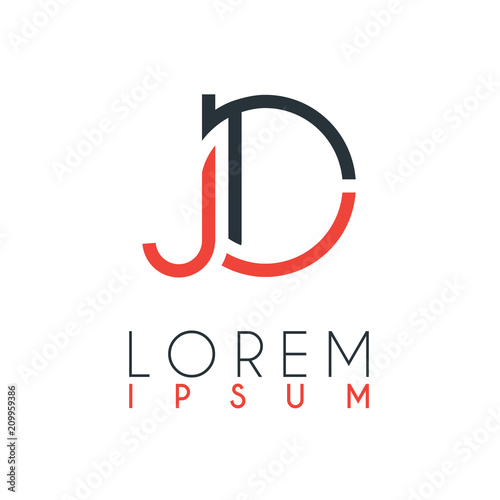 The logo between the letter J and letter O or JO with a certain distance and connected by orange and gray color