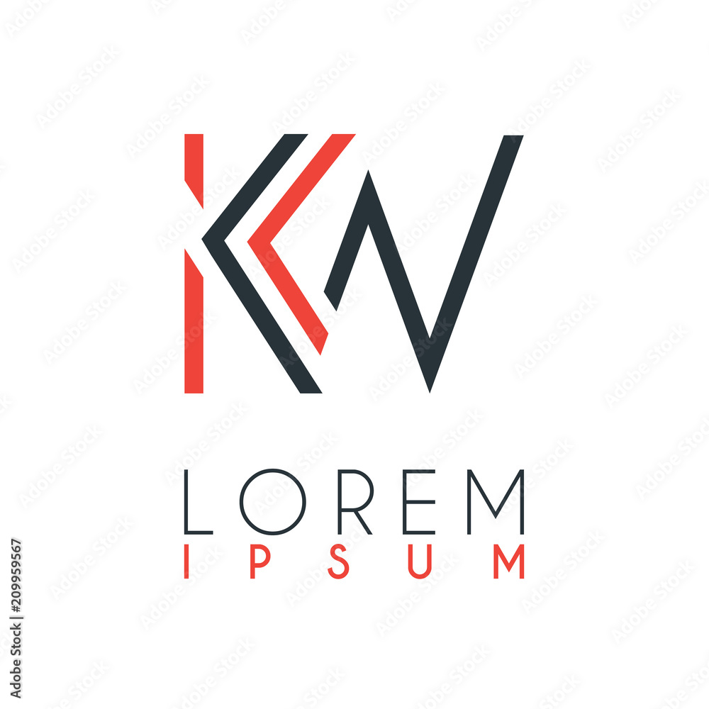 The logo between the letter K and letter W or KW with a certain distance and connected by orange and gray color The logo between the letter K and letter W or KW with a certain distance and connected by orange and gray color