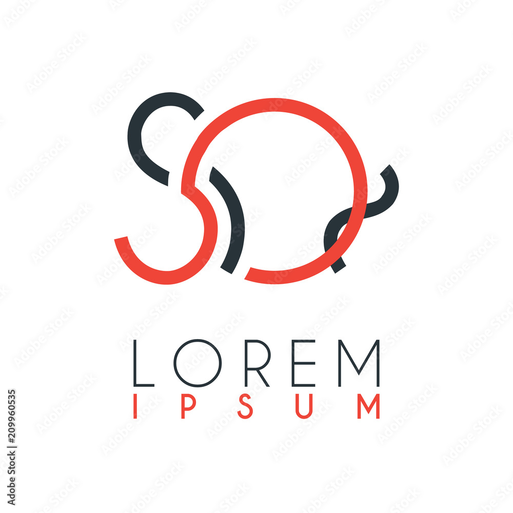 The logo between the letter S and letter Q or SQ with a certain distance and connected by orange and gray color The logo between the letter S and letter Q or SQ with a certain distance and connected by orange and gray color