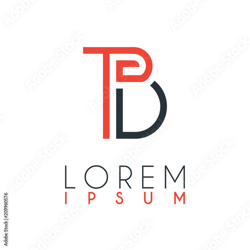 The logo between the letter T and letter B or TB with a certain distance and connected by orange and gray color
