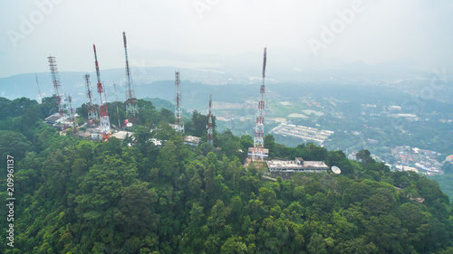 pollution of smoked cloud from wild fire in Sumatra island Indonesia cover radio and television Station on the Mountain and all southern of Thailand.