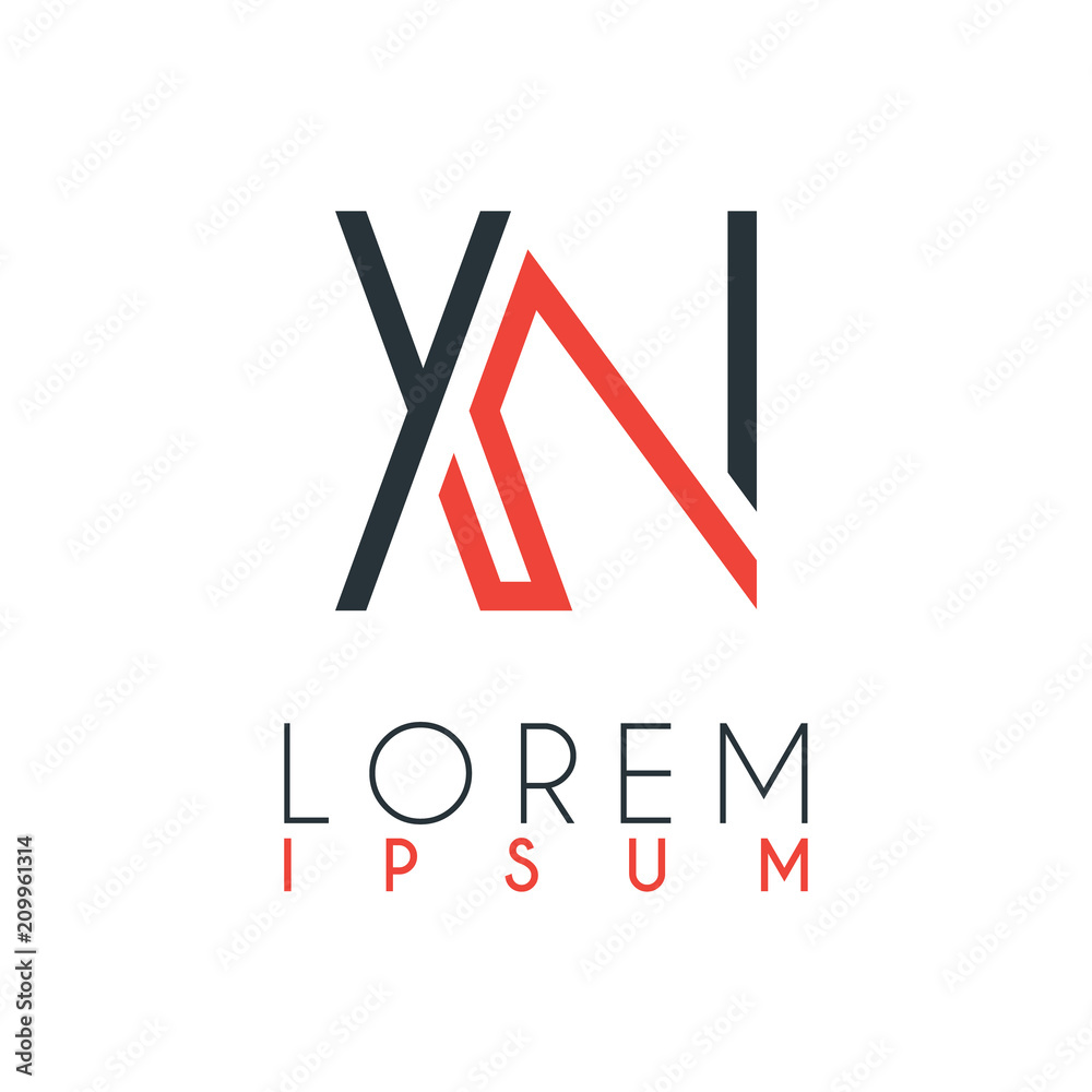 The logo between the letter X and letter N or XN with a certain distance and connected by orange and gray color The logo between the letter X and letter N or XN with a certain distance and connected by orange and gray color