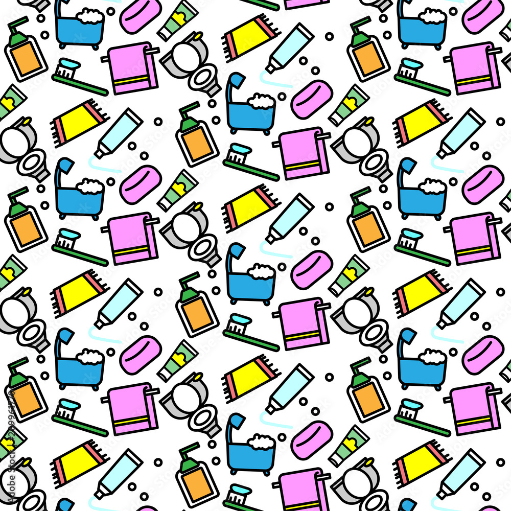 Colorful pattern background of variety Toilet icon on white background Colorful pattern background of variety Toilet icon on white background
