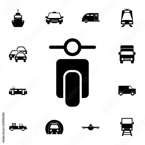 small motorcycle front view icon. Detailed set of  Transport icons. Premium quality graphic design sign. One of the collection icons for websites, web design, mobile app