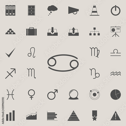 zodiac cancer moon icon. Detailed set of  Minimalistic  icons. Premium quality graphic design sign. One of the collection icons for websites, web design, mobile app