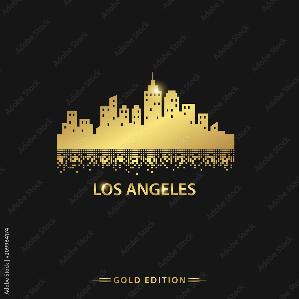 Los Angeles City Skyline Landscape Logo Template