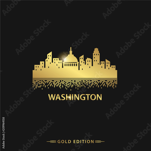 Washington City Skyline Landscape Logo Template