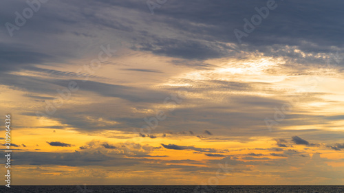 Beautiful sea and beach on sunset background. © mikumistock