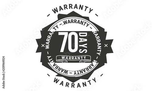 70 days warranty icon vintage stamp 