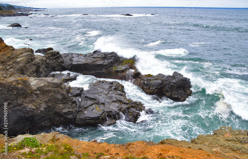 Waves crashing on the N. California coast