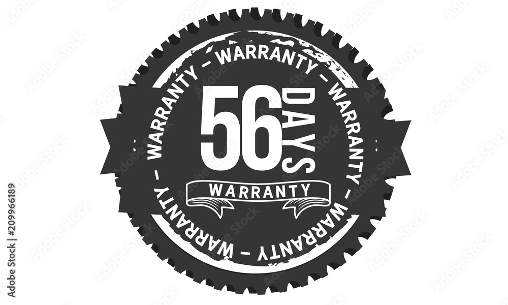 56 days warranty icon vintage rubber stamp guarantee