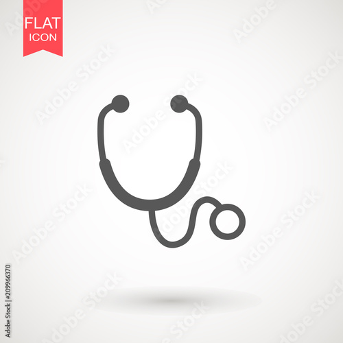 Stethoscope icon in trendy flat style isolated on background. Stethoscope Icon - Medical Health Care Symbol Glyph Vector illustration . Page symbol for your web site design logo, app, UI