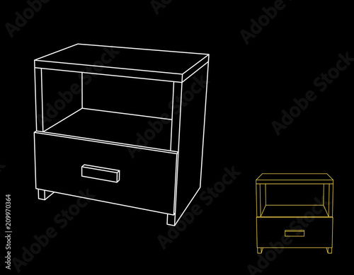 Modern empty nightstand. Is...