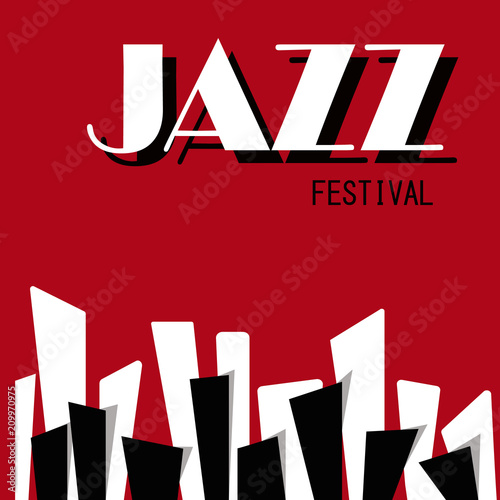 Wall Mural Jazz Festival vector illustration.Cartoon style.