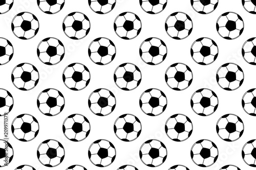 Football balls pattern on the white background