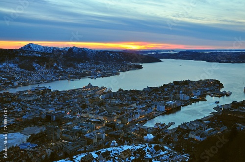 Night view of Bergen, Norway © YuanChieh