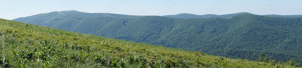 Fototapeta premium Bieszczady mountains - panorama/ panoramic photograph