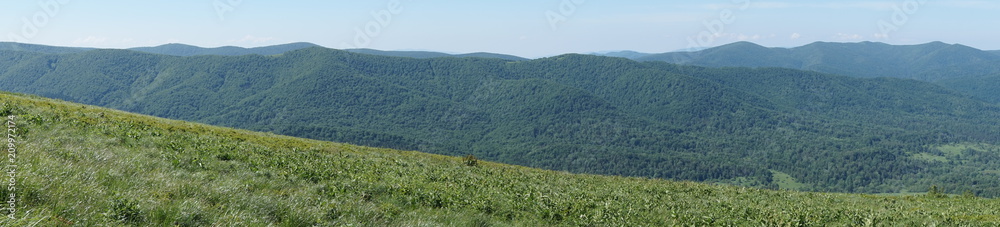 Obraz premium Bieszczady mountains - panorama/ panoramic photograph