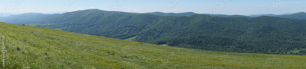Obraz premium Bieszczady mountains, Poloniny mountains - panorama