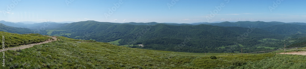 Fototapeta premium Bieszczady mountains, Poloniny mountains - panorama