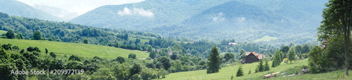 Bieszczady mountains - panorama  panoramic photograph