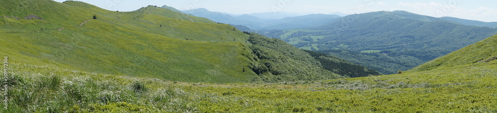 Obraz premium Bieszczady mountains, Poloniny mountains - panorama